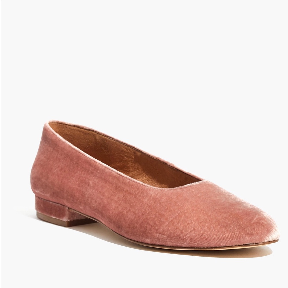 Madewell Sz 8 Leia Pink Velvet Flats